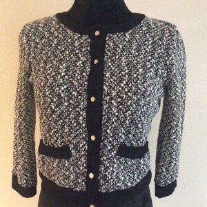 Black and white cardigan sweater